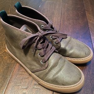 Ralph Lauren Polo Chett Brown Vegan Leather Lace Up Boys Chukka Boots Sz 7M